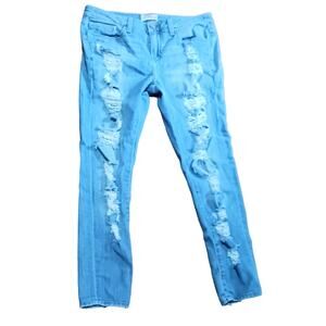 BKE Denim Stella Ankle Skinny Women's Size 28x27.5 Distressed Denim Blue Jeans